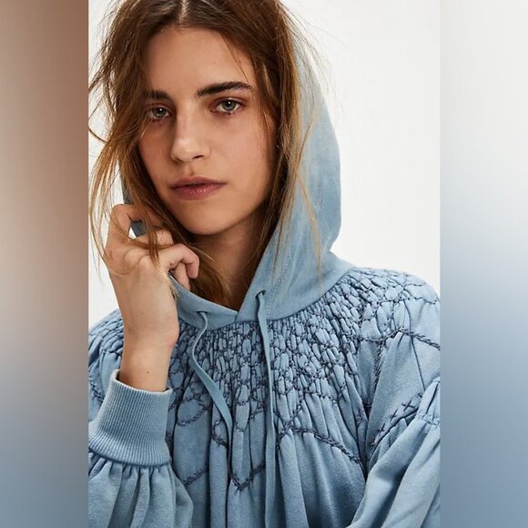 Free People Marty Smocked Mini Dress NWOT - Picture 3 of 9